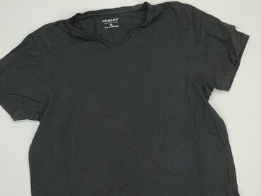 czarne t shirty z dekoltem v: T-shirt, Primark, XL, stan - Dobry