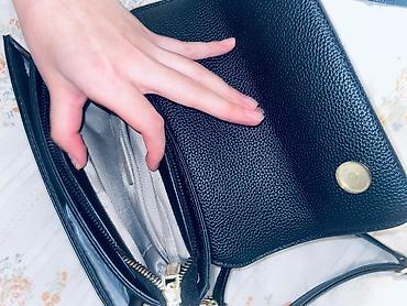 helio strap: Сумка-кроссбоди ZARA, черная - Материал: фактурная экокожа с — 2