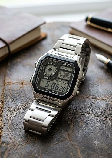 Casio World Time rəqəmsal qol saatı - Paslanmayan poladdan metal