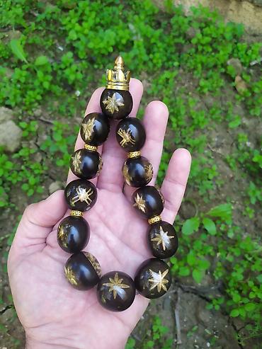 Təsbehlər: Material və qiymət müxtəlifdir. - Material: tünd qəhvəyi təbii — 2