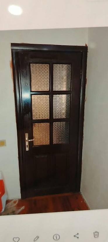 Taxta iç otaq qapısı – şüşəli model qiymedi 80az - Material: tam ağac