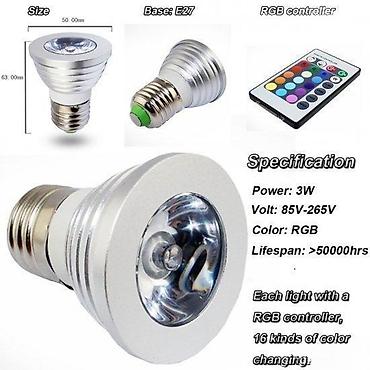 Sijalice: 🌈 LED SIJALICA RGB 3W E27 • GU10 • E14 LED RGB sijalica sa daljinskim — 1