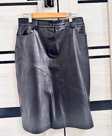 Юбки: Стильная мягкая кожаная юбка чёрного цвета – это шикарный элемент для — 2