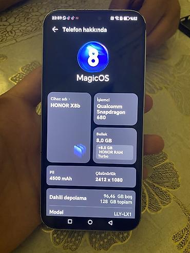 honor magicbook: Honor X8b, 128 GB, rəng - Gümüşü, Barmaq izi — 4