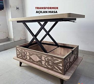 Masalar: Jurnal masası, Yeni, Transformer, Laminat, Dördbucaq masa — 4