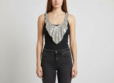 czarne dopasowana bluzki: Women`s top, size One size
