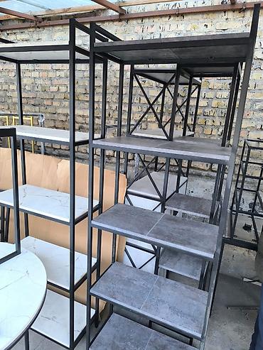 Стеллажи: Металлический стеллаж в современном стиле лофт - Конструкция: прочная — 8