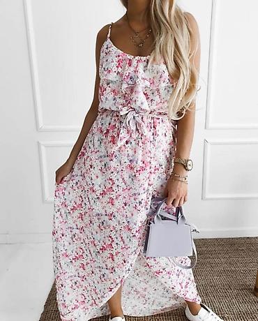 Haljine: Duga letnja haljina s cvetnim dezenom - Kroj: maxi dužina, lepršava — 12