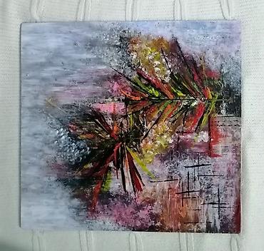 hocu sliku: Umetnička slika na lesonitu 28,5x27cm, rađena akrilnim bojama veselog — 3