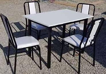 balkon masasi: Dörd nəfərlik stol,stul dəsti - Tərkib: 1 masa + 4 stul - Stil — 4