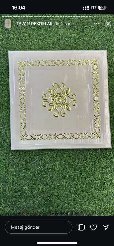 plasmas su cəni: Tavan dekor paneli – klassik naxışlı - Material: yüngül, quraşdırmaya