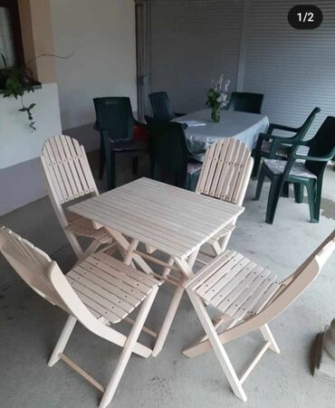 zelene stolice: Baštenska ganitura, Drvo, Novo