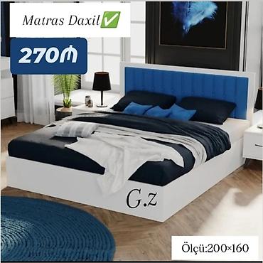 2 mertebeli carpayi: Mebel: İki nəfərlik çarpayı Ölçü: 200×160 Dizayn: Ağ korpus, mavi — 1
