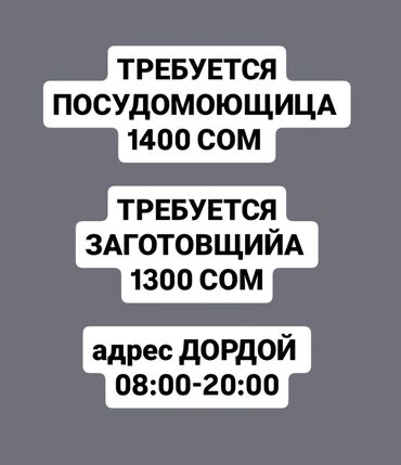 работа бишкек без опыта: Требуется Посудомойщица, Оплата Ежедневно