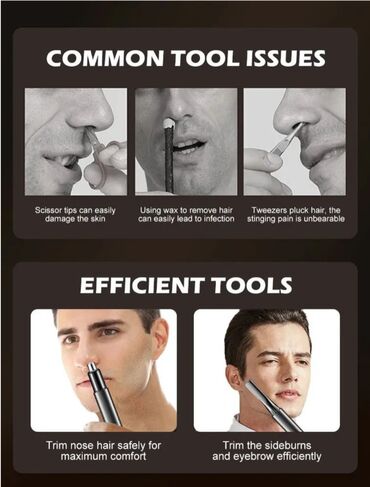 Триммеры: ✂️ триммер для носа, ушей и бровей vgr v-615 2 в 1 🔌 питание — 5