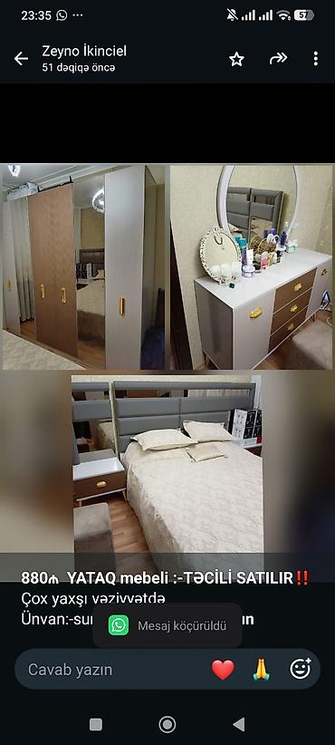 *880₼ YATAQ mebeli :-TƏCİLİ SATILIR*‼️ Çox yaxşı vəziyyətdə