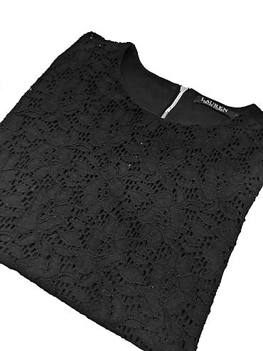 Majice kratkih rukava: RALPH LAUREN Crna Čipkana Bluza/Majica - L (Original). Prekrasna — 3