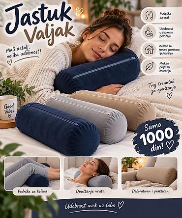 Jastuk Valjak – mali detalj, velika udobnost! - Oblik valjka pruža