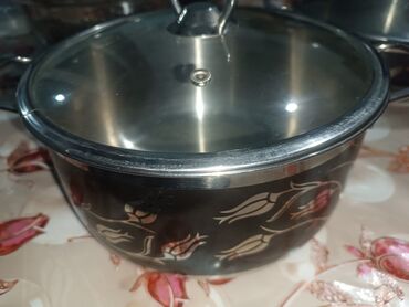 Tava-qazan dəstləri: Qazan, rəng - Boz, Paslanmayan polad — 5