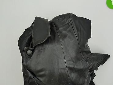 leather jacket: Męski płaszcz skórzany w kolorze czarnym - Klasyczny krój do połowy — 4