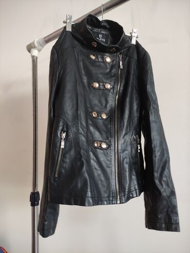 эко слим: Кожаная куртка, Эко кожа, Приталенная модель, M (EU 38)