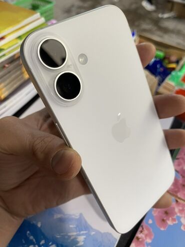 новые швейные машины: IPhone 16, Жаңы, 128 ГБ, Ак, Кулакчындар, 100 %