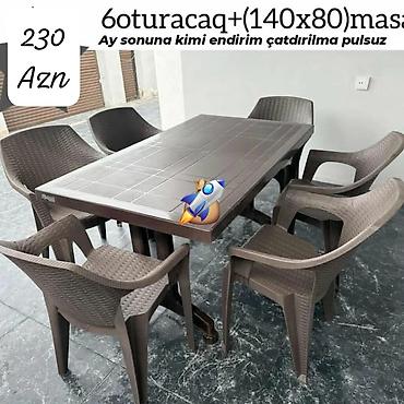 bag evlərində iş: Masa və oturacaq dəsti — 1