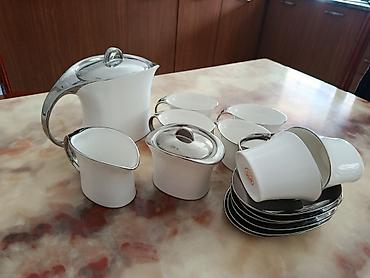 Çay dəsti, rəng - Ağ, Farfor