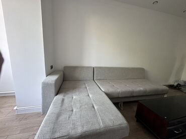 купить диван бу недорого: Угловой диван, цвет - Серый, Б/у