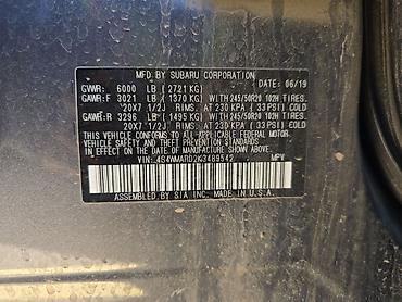 Subaru: Subaru Ascent: 2019 г., 2.4 л, Автомат, Бензин, Кроссовер — 10