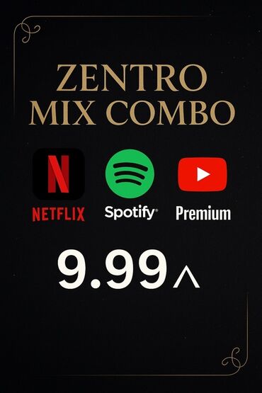 путевки в египет: Zentro Mix Combo – əyləncə paketı Daxildir: - Netflix - Spotify -