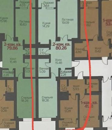 Продажа квартир: 2 комнаты, 80 м², 10 этаж, ПСО (под самоотделку) — 3