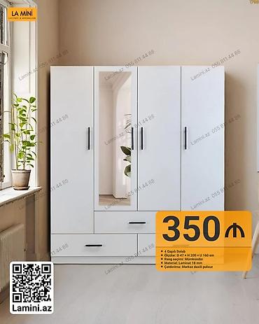 generator az: Ağ rəngli 4 qapılı dolab - Ölçülər: Dərinlik 47 sm × Hündürlük 200 sm — 1