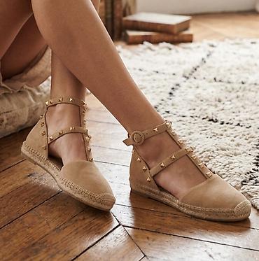 Espadrile: Ženske espadrile sa kaiševima i nitnama - Materijal gornjišta: mekana — 1