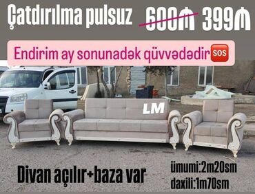 Kreslolar: Yeni, Divan, 2 kreslo, Bazalı, Açılan