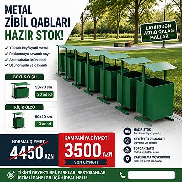 Tullantı qabları: METAL ZİBİL QABLARI – HAZIR STOKDA Layihədən artıq qalan yüksək — 1