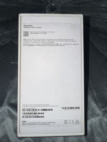 Apple iPhone: IPhone 15 Pro, 256 GB, Blue Titanium, Face ID, Simsiz şarj, Sənədlərlə — 5