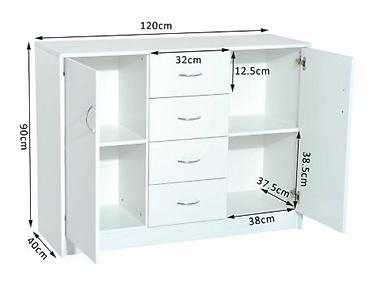 dressing table: Комод/тумба для хранения, белый. Характеристики: - Общие габариты — 1