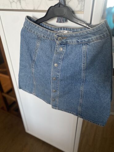 düyməli cins qadın ətəkləri: Mini Ətək, PULL&BEAR, Cins, XS (EU 34)