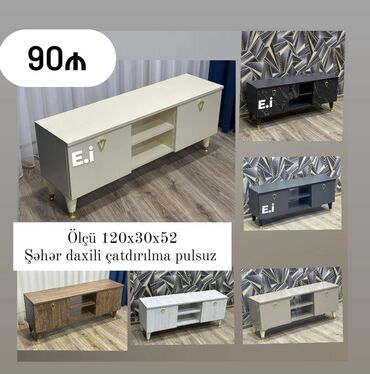 Masa və oturacaq dəstləri: *TV stend / TV altı 90 AZN 💥* ✔️Ölçü en120 x dər30 x hün 52 ✔️ Rəng