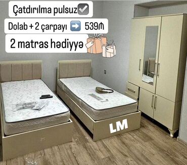 мебель из поддонов: *Gənc oda🤴👸 DOLAB+2 ÇARPAYI*_ 💥 Yeni və sifarişlə Qiymət : *539₼*