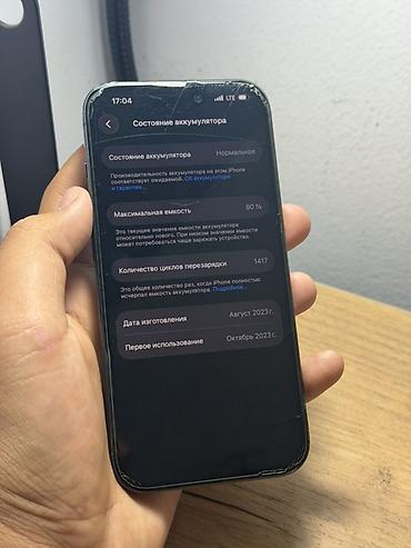 cd disk: IPhone 15 Pro, Б/у, 256 ГБ, Черный, Чехол, 80 % — 6