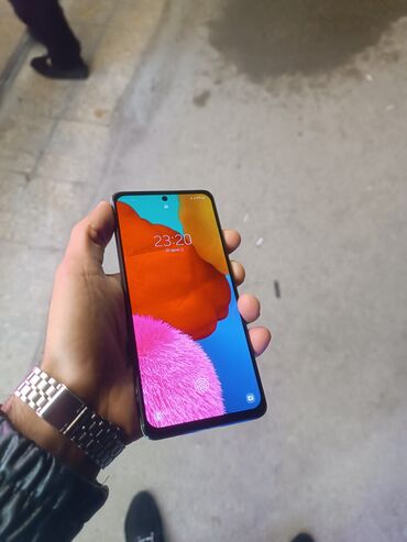 Samsung: Samsung Galaxy A51, 64 GB, rəng - Göy, Zəmanət, Sensor, Barmaq izi