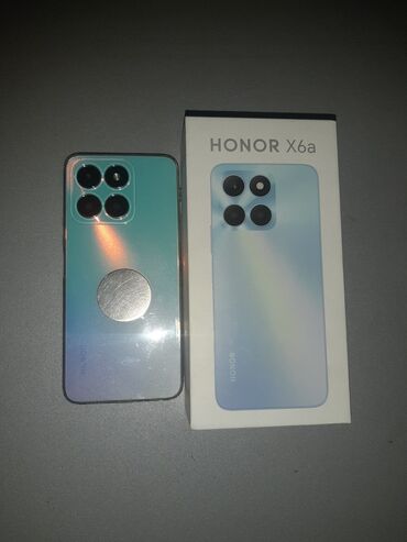 telefonlar 2ci el: Honor X6a, 128 GB, rəng - Mavi, Düyməli, Sensor, Barmaq izi