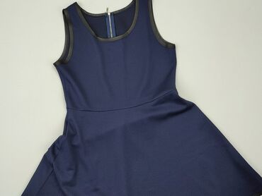 niebieska sukienki w kwiaty na wesele: Dress, 2XS (EU 32), condition - Good