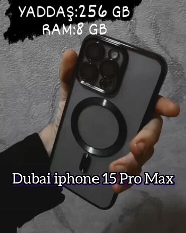 dubai telefonlar: IPhone 15 Pro Max, 256 GB, Gümüşü, Face ID