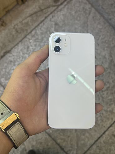 айфон 12 мини цена ош: IPhone 12, Колдонулган, 64 ГБ, White Titanium, Каптама, 87 %