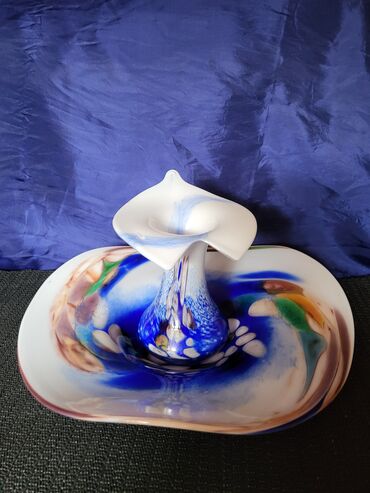 Kuhinjski setovi: Murano nov komplet za na sto,rucni rad iz 70ih. Set tanjir za — 8