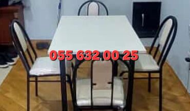 Bağ, çöl masa və oturacaq dəstləri: Yeni, Kvadrat masa, 4 stul, Açılmayan, Stullar ilə, Metal, Azərbaycan — 6
