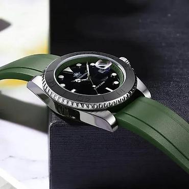 Ručni satovi: ADDIESDIVE AD2040 - 41mm -Zelena- Rolex YACHT-MASTER Homage Potpuno — 4